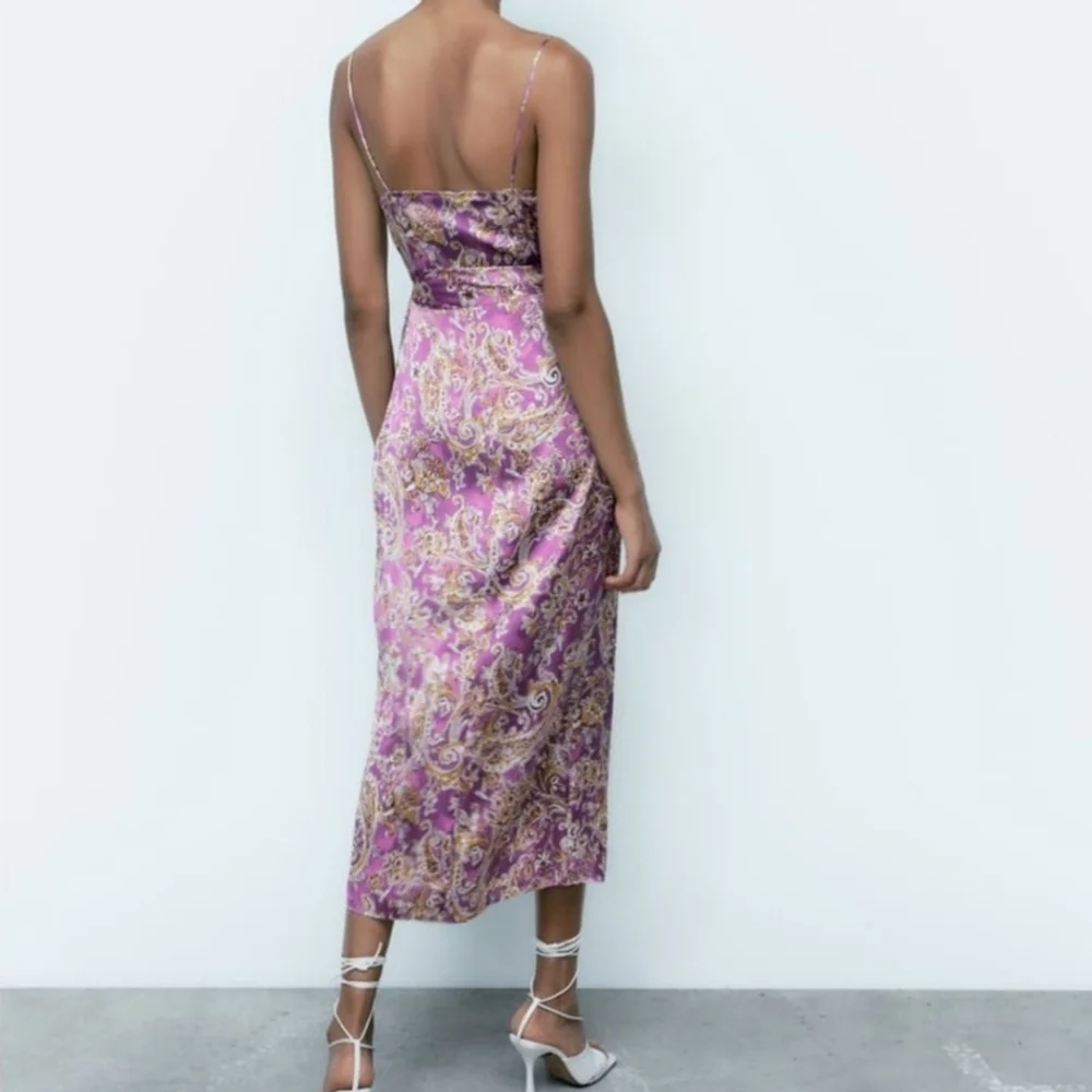 Satin Effect Print Dress Size S - Picture 5 of 9